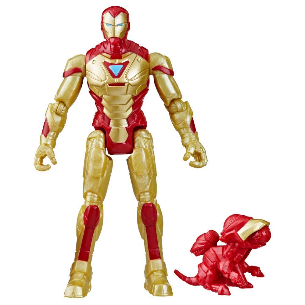 Marvel Mech Strike Mechasaurs Iron Man Action Figure, with Weapon 