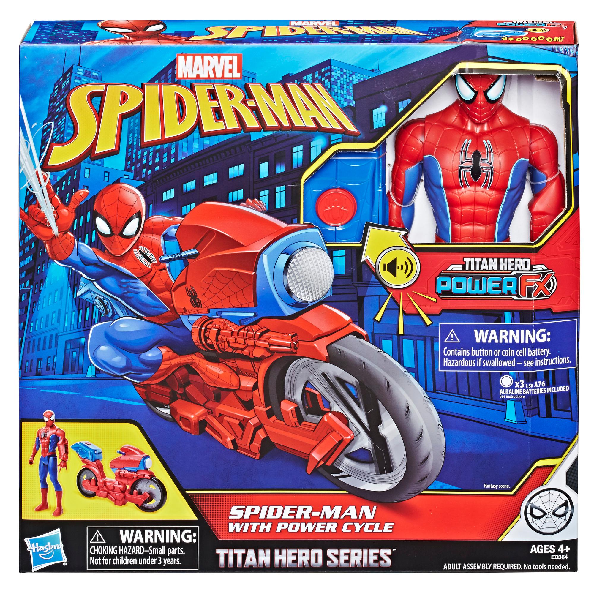 Spider-Man Titan Hero Series Spider-Man Figure with Power FX Cycle Plays  Sounds and Phrases Official Rules & Instructions - Hasbro