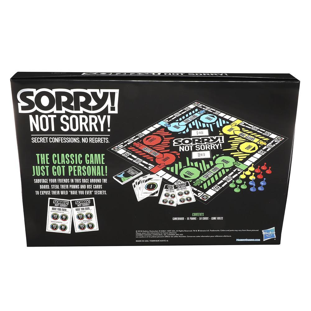 Sorry! Not Sorry! Adult Party Board Game Parody of the Classic Sorry! Game  Rules & How to Play Instructions - Hasbro