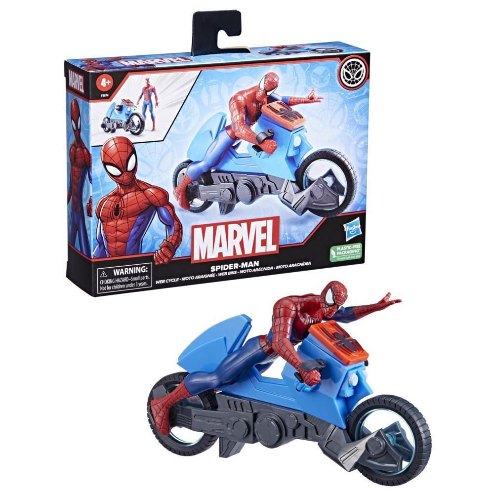 Marvel Spider-Man Web Cycle Toy 6-Inch-Scale Collectible Spider-Man Action  Figure and Vehicle Set for Kids Ages 4 and Up - Marvel