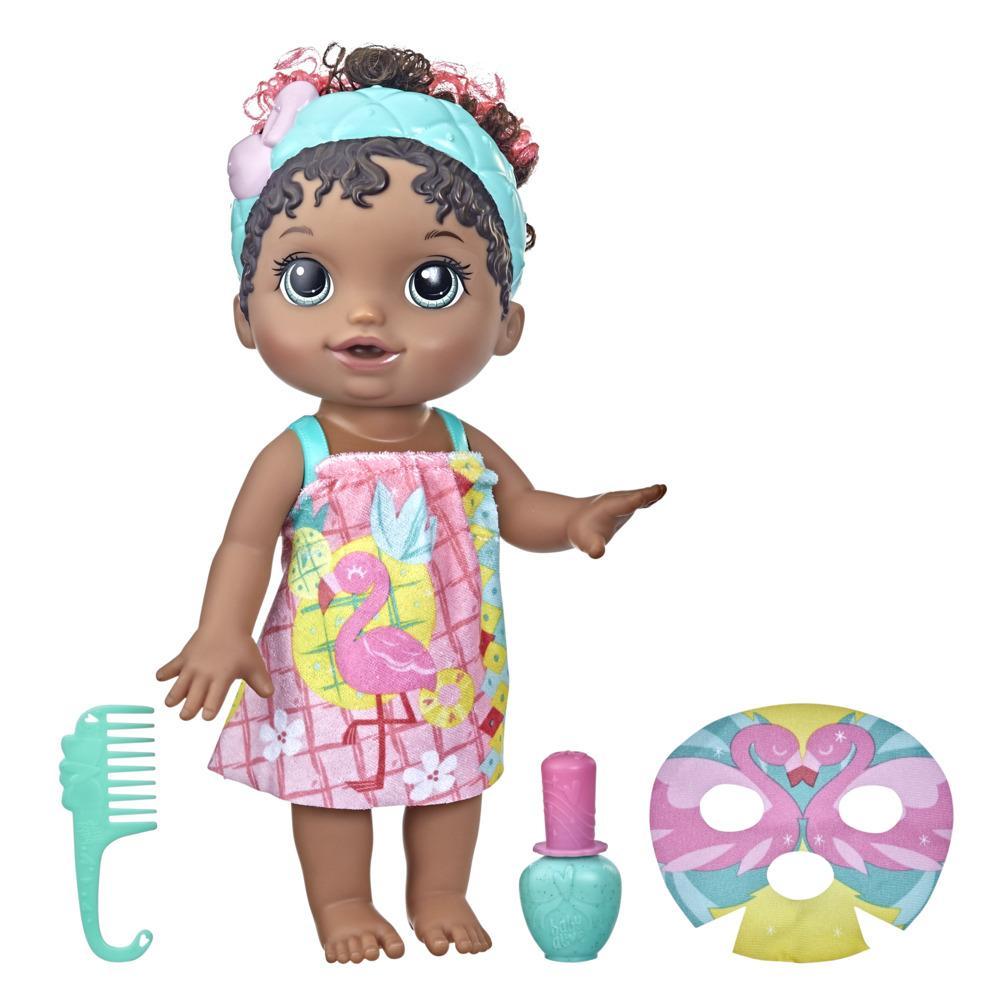 Baby Alive Glam Spa Baby Doll, Flamingo, Color Reveal Nails and Makeup ...