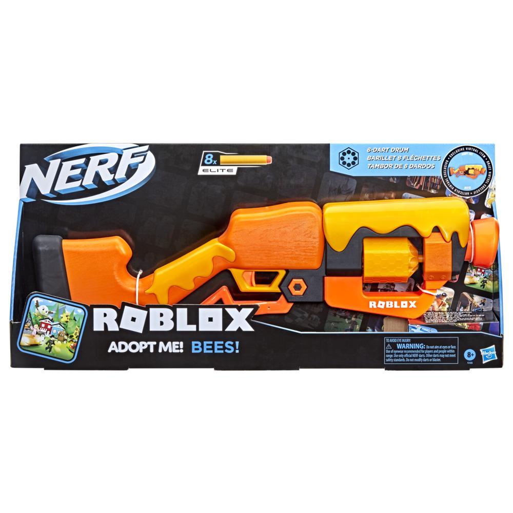 Brand New NERF Roblox Adopt Me!: BEES! Soft Dart Blaster Gun + 8
