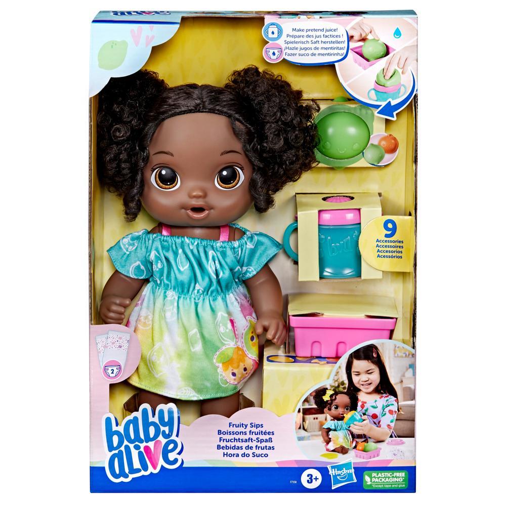 Baby Alive Fruity Sips Doll, Lemon, Toys for 3 Year Old Girls, 12-inch Baby  Doll Set, Drinks & Wets, Pretend Juicer, Kids 3 and Up, Brown Hair