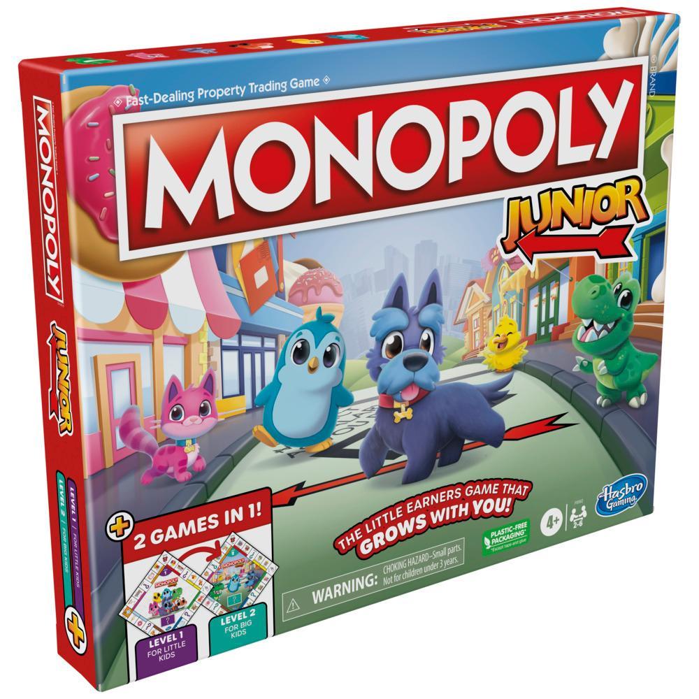 Monopoly Junior Board Game, 2-Sided Gameboard, 2 Games in 1, Monopoly Game  for Ages 4+ - Monopoly