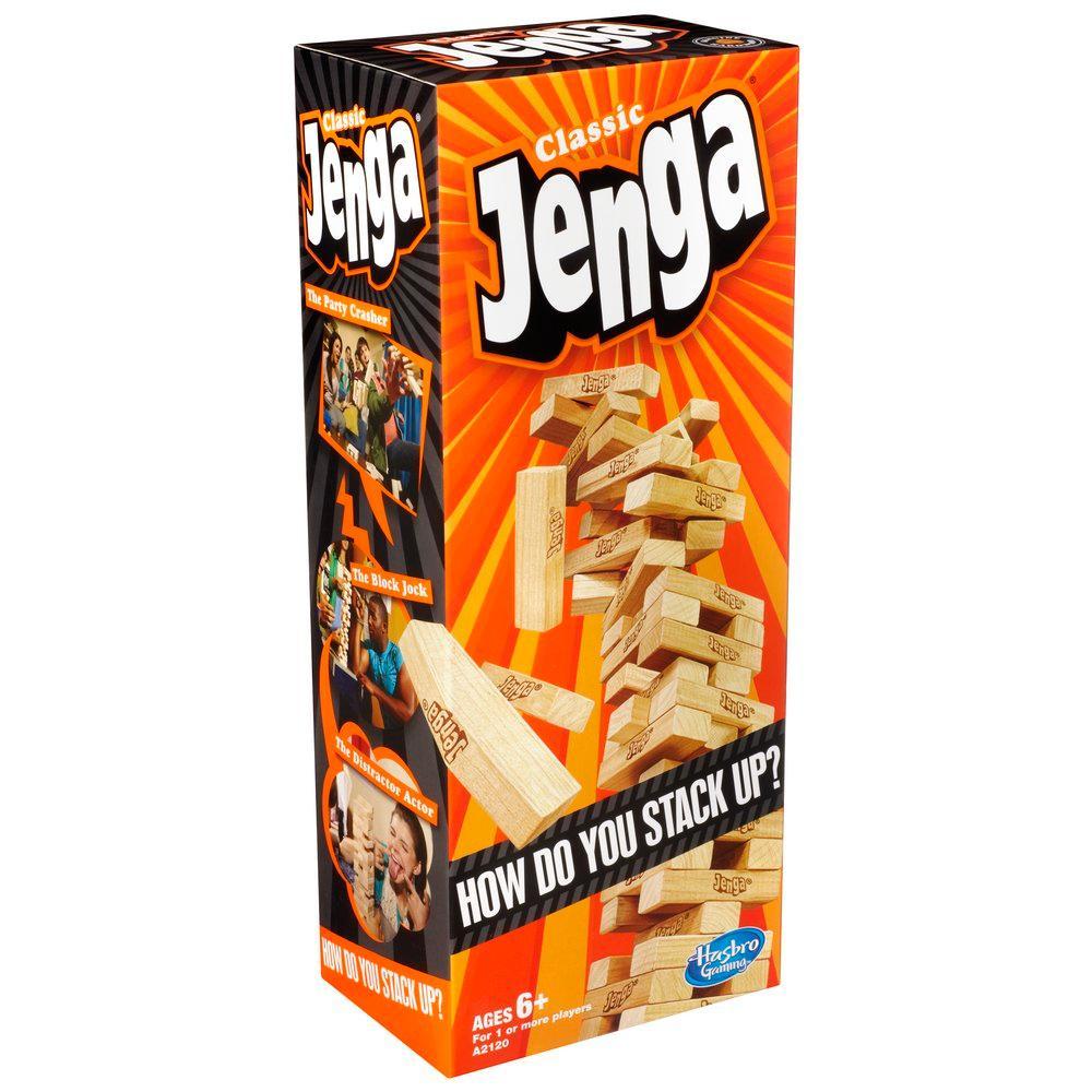 Classic Jenga Game with Genuine Hardwood Blocks, Jenga Brand