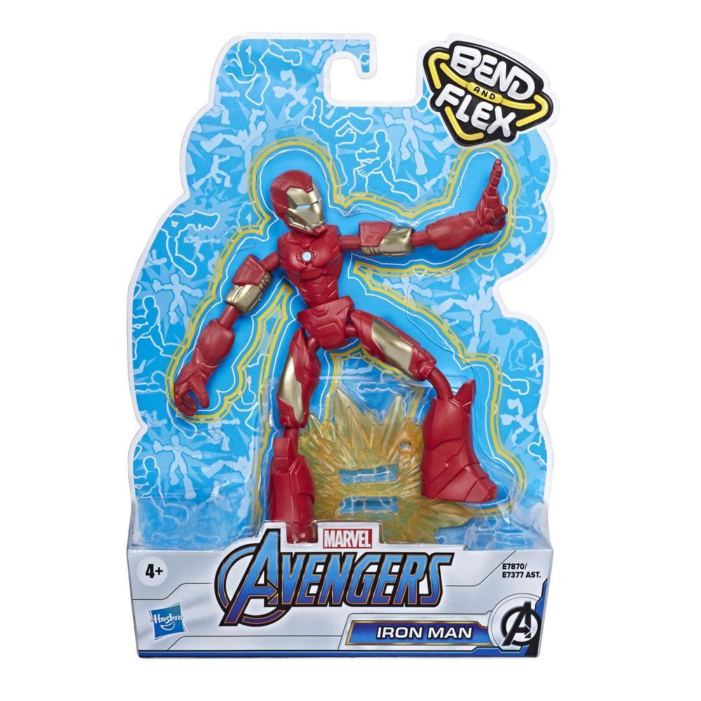 Avengers Bend And Flex Action Figure, 6-Inch Flexible Iron Figure, Includes Blast Ages 4 And Up Marvel