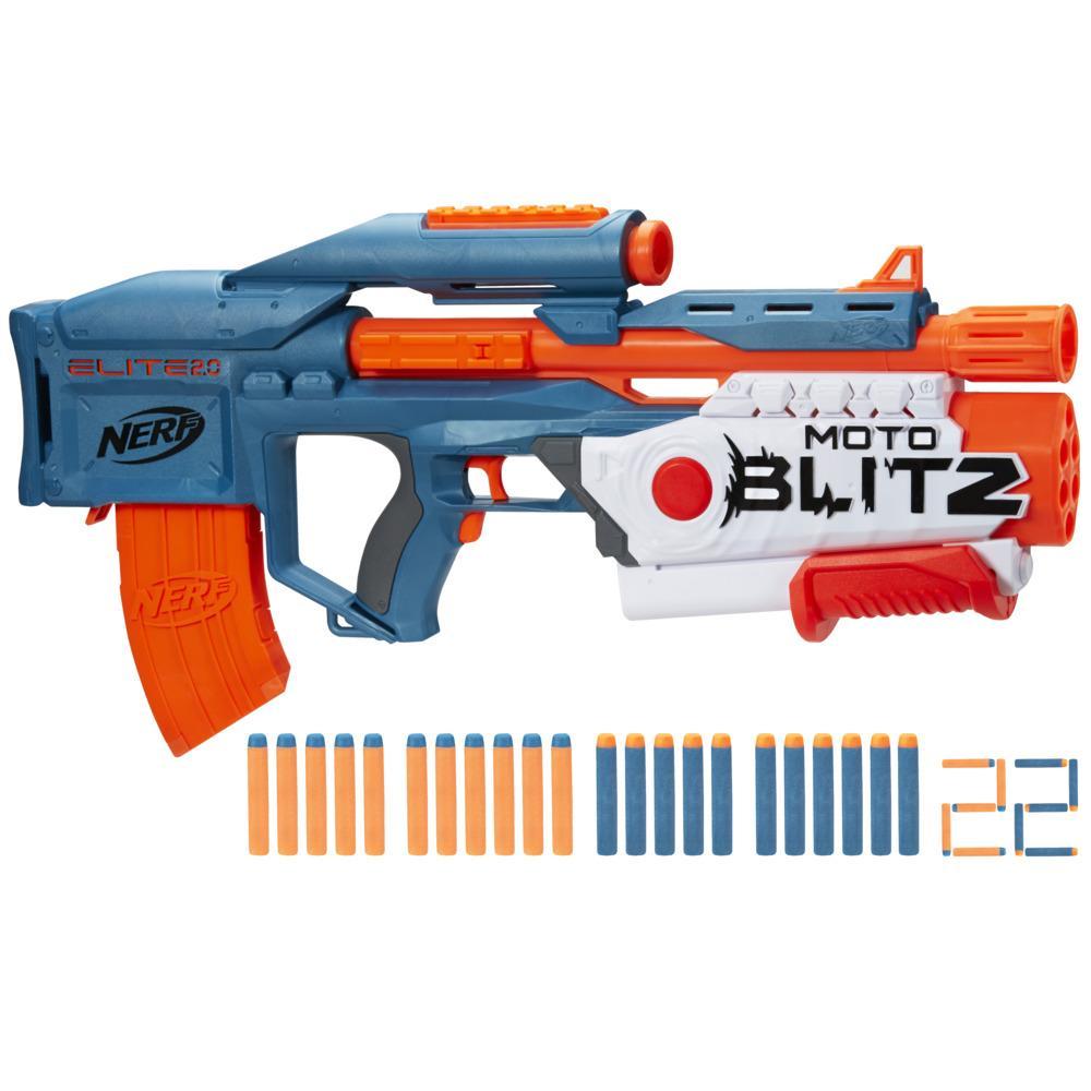 Nerf Fortnite Blue Shock Dart Blaster, 10-Dart Clip, 10 Elite Nerf