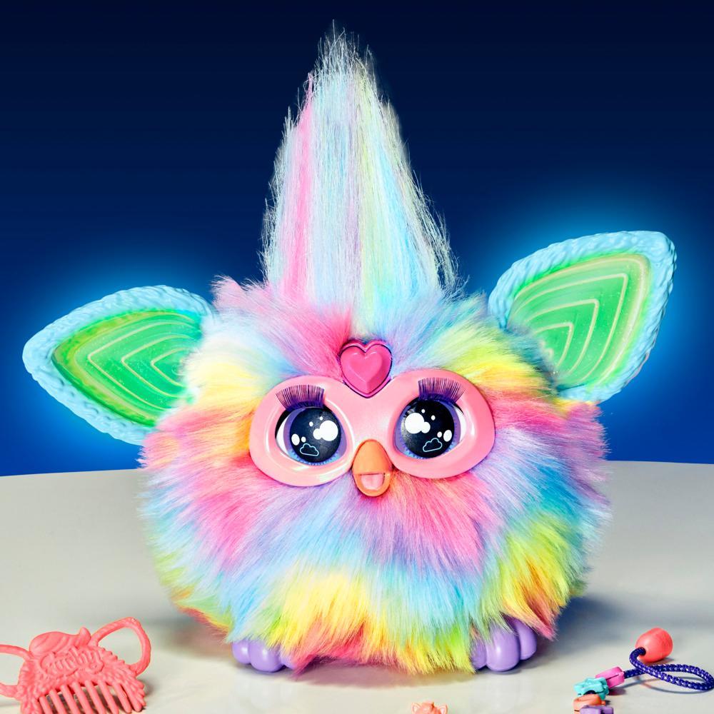 Furby Furblets Mello-Nee Mini Friend, 45+ Sounds, Summer Chill Music &  Furbish Phrases, Electronic Plush Toys, Watermelon Red & Green, Kids Easter