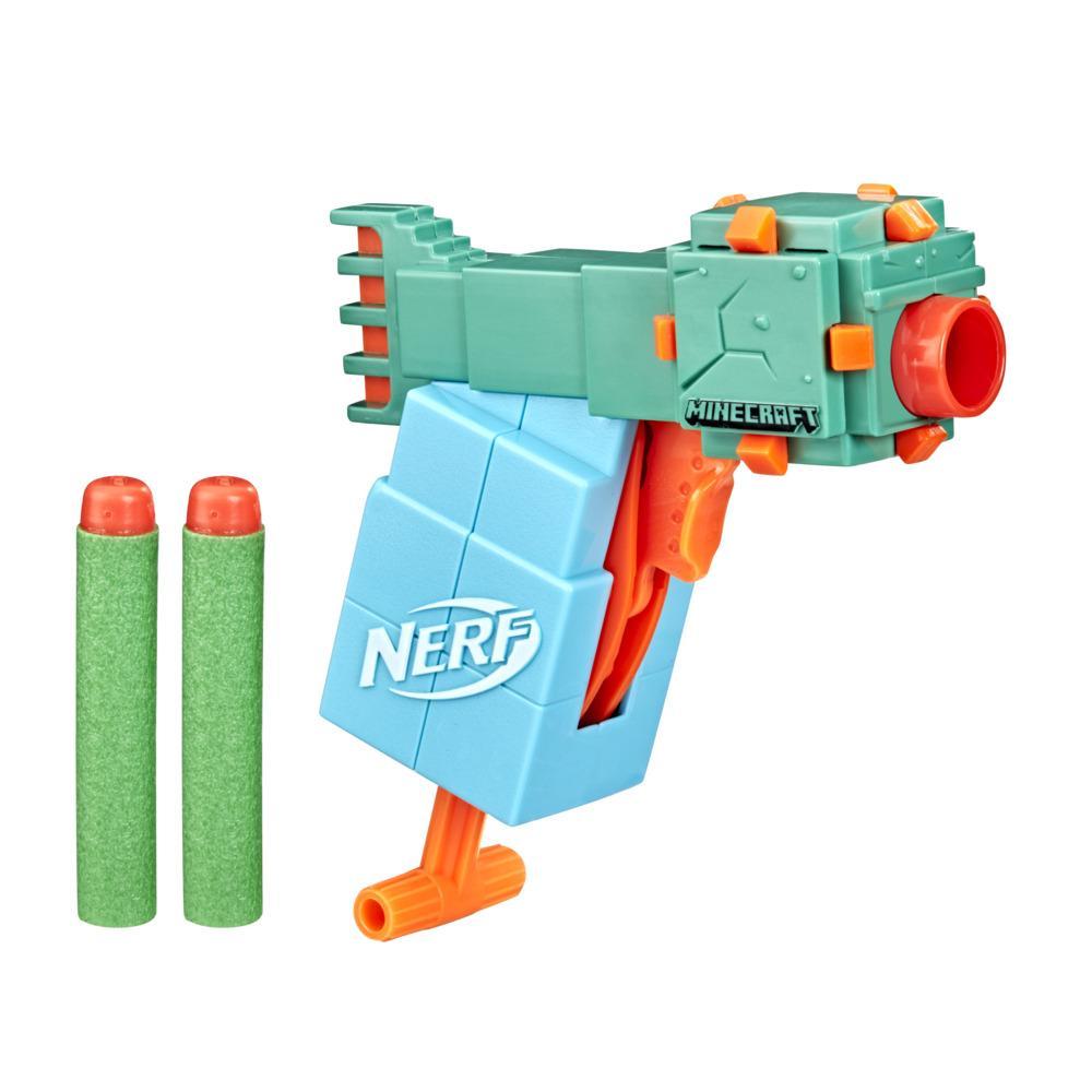 Nerf Microshots Minecraft Guardian Mini Blaster Minecraft Guardian Mob Design Includes 2 Official Nerf Elite Darts Nerf
