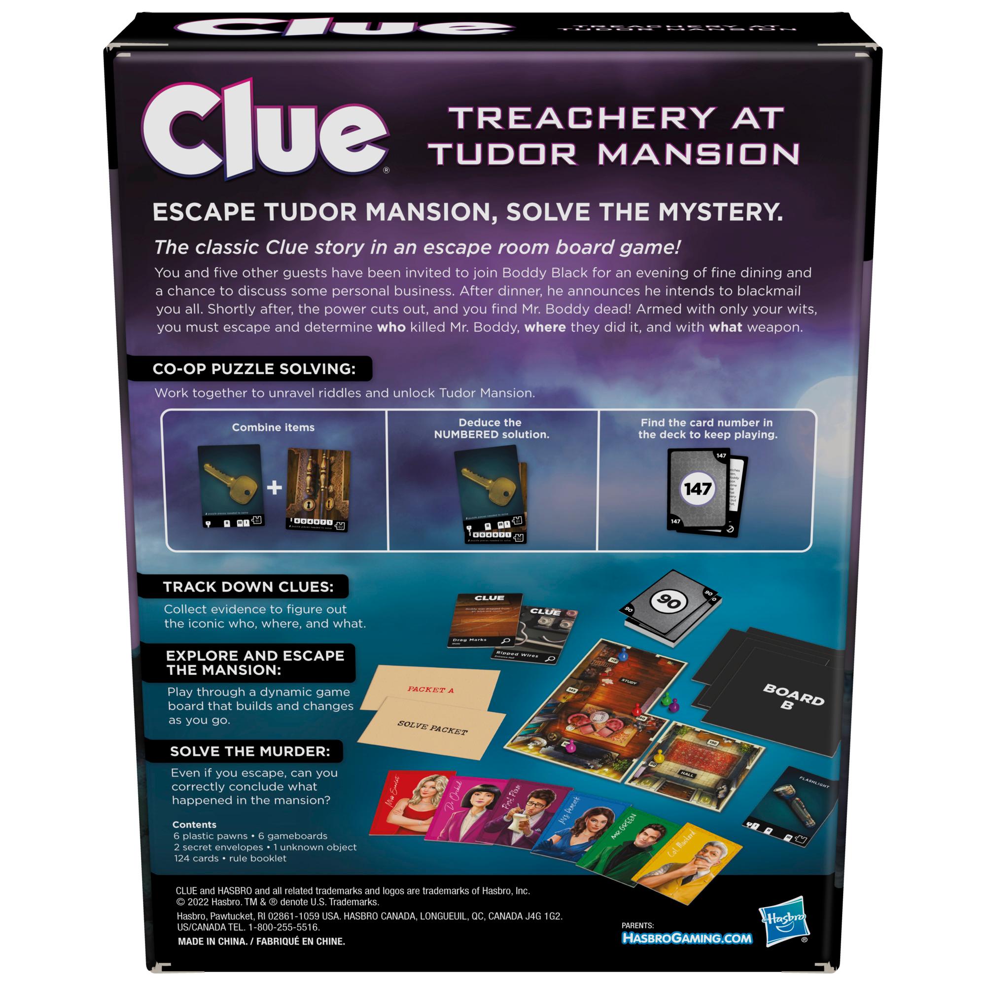  Clue Escape: The Midnight Hotel Board Game, Clue Escape Room  Game, 1-Time Solve Mystery Games, Family Games for Ages 10+, 1-6 Players,  90 Mins. Avg. : Toys & Games