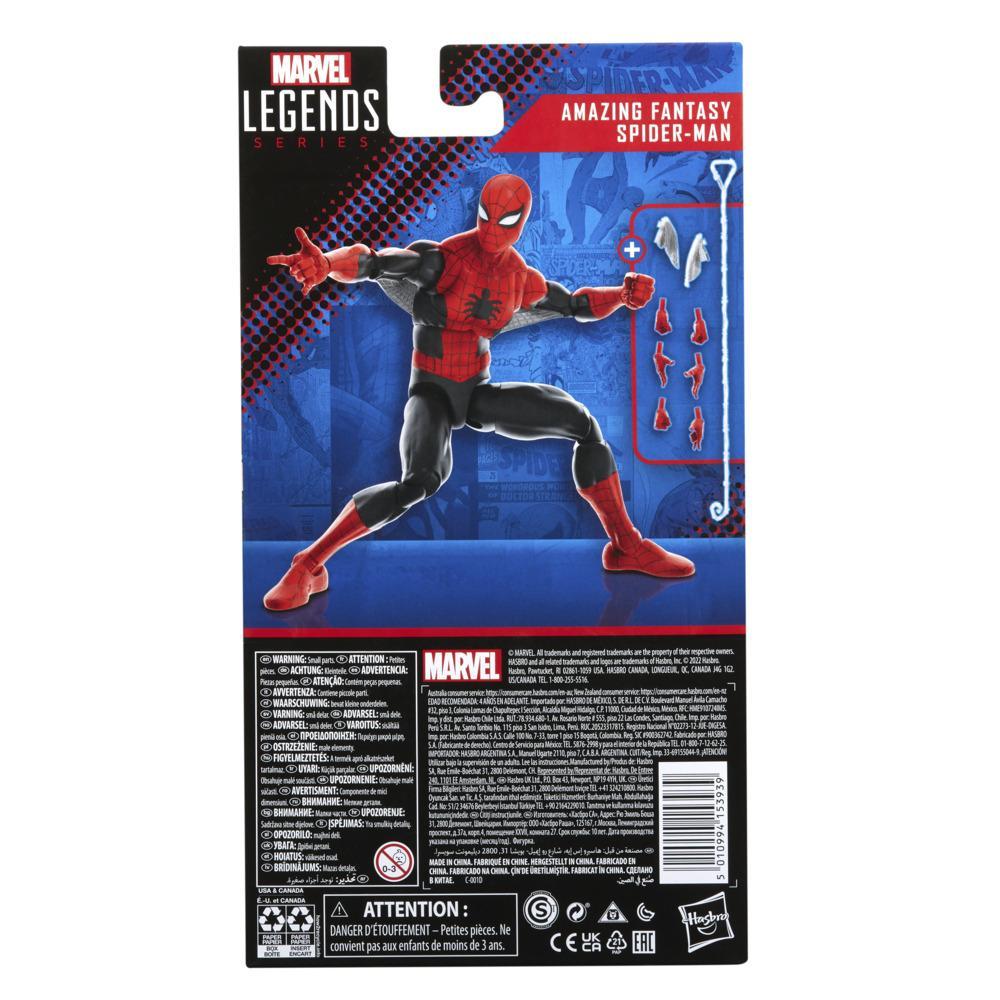Spider-Man Plastic Marvel Legends Series 60Th Anniversary Amazing Fantasy  6-Inch Classic Comics Action Figures, 9 Accessories, Multicolor