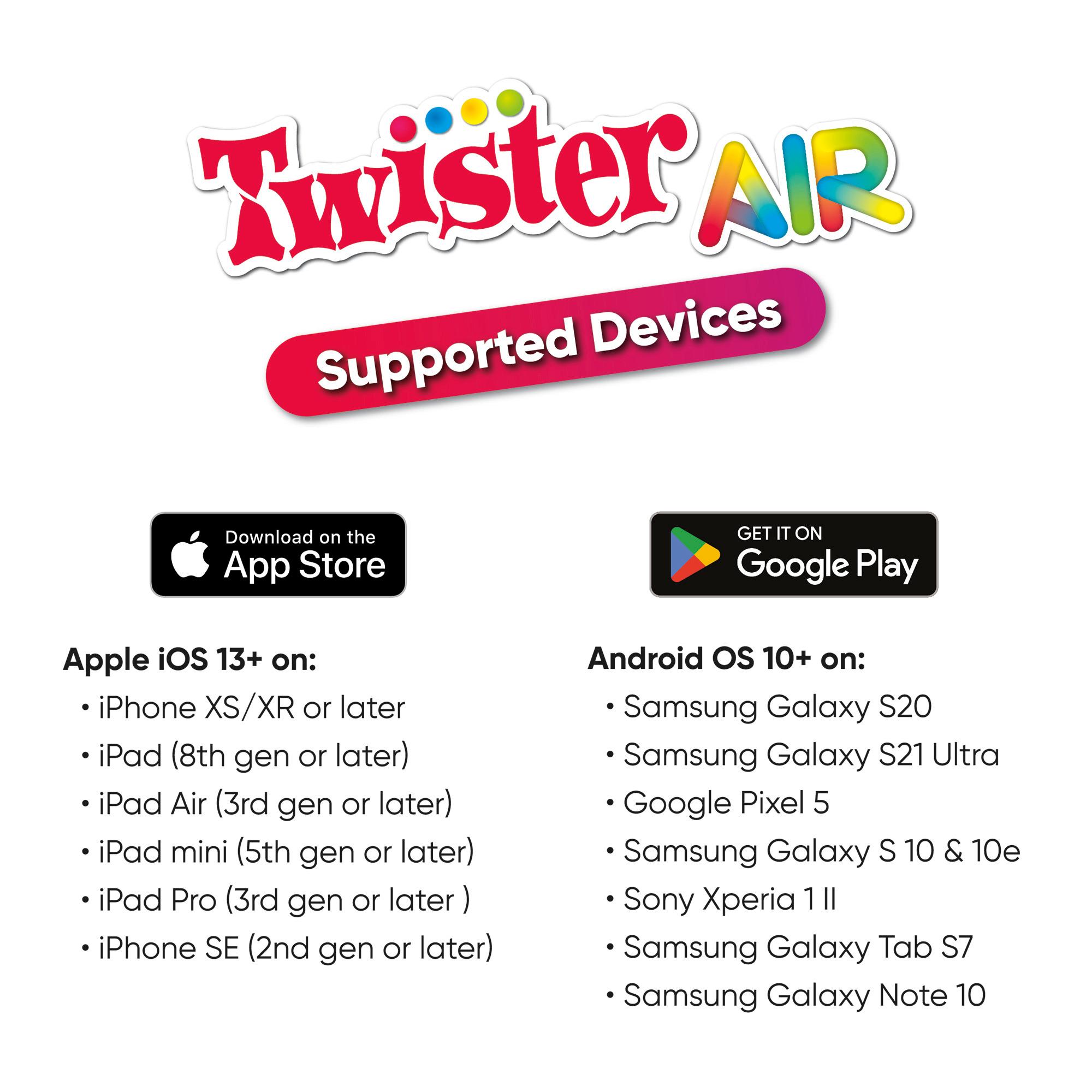 Twister Air Game, AR Twister App Play Game, Links to Smart Devices