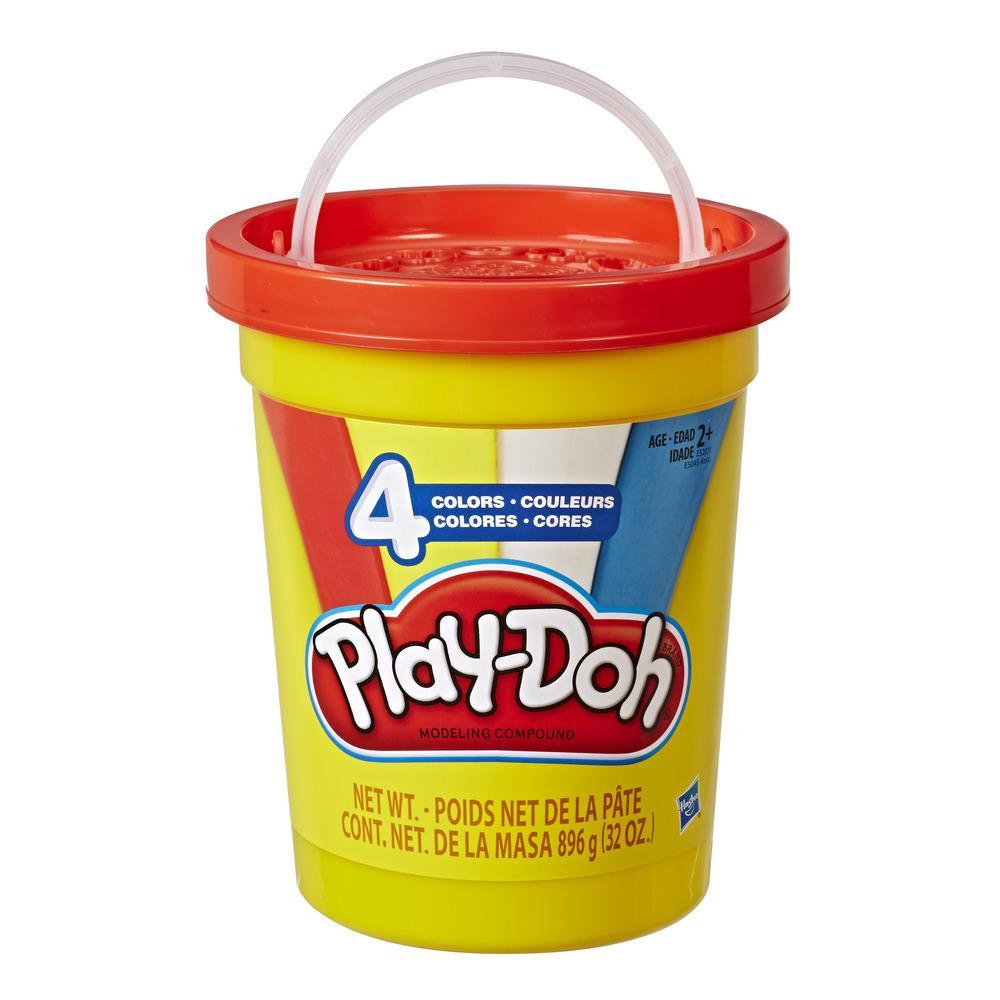 Play-Doh Súper lata de 896 g de masa modeladora no tóxica con 4 colores  clásicos - Rojo, azul, amarillo y blanco - Play-Doh