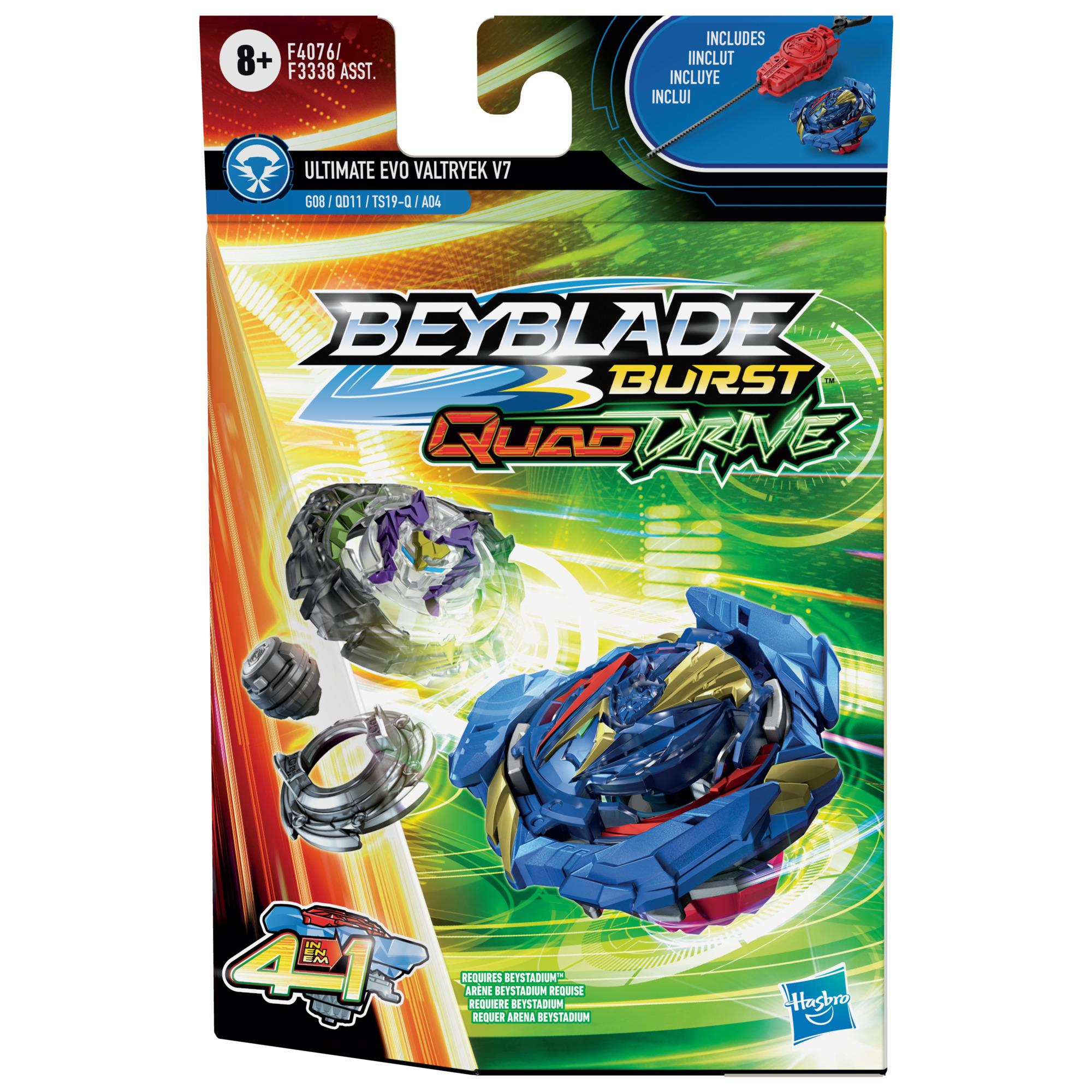  BEYBLADE Burst QuadDrive Salvage Valtryek V7 Spinning Top  Starter Pack – Juego de batalla tipo ataque/resistencia con lanzador,  juguete para niños : Juguetes y Juegos