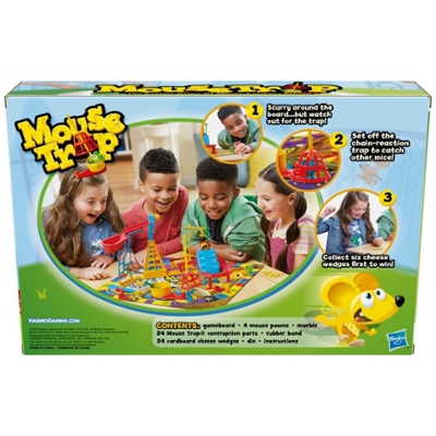 Mouse Trap, jeu de plateau familial, 2 à 4 joueurs, assemblage plus facile  que dans les versions précédentes, cadeau pour enfants, dès 6 ans À partir  de 6 ans 