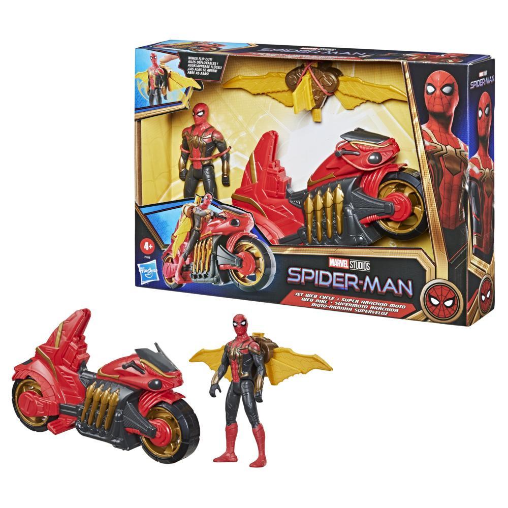 Spider-Man : Far From Home Arachno-jet avec Spider-Man – véhicule jouet de  Spider-Man avec figurine articulée de Spider-Man 
