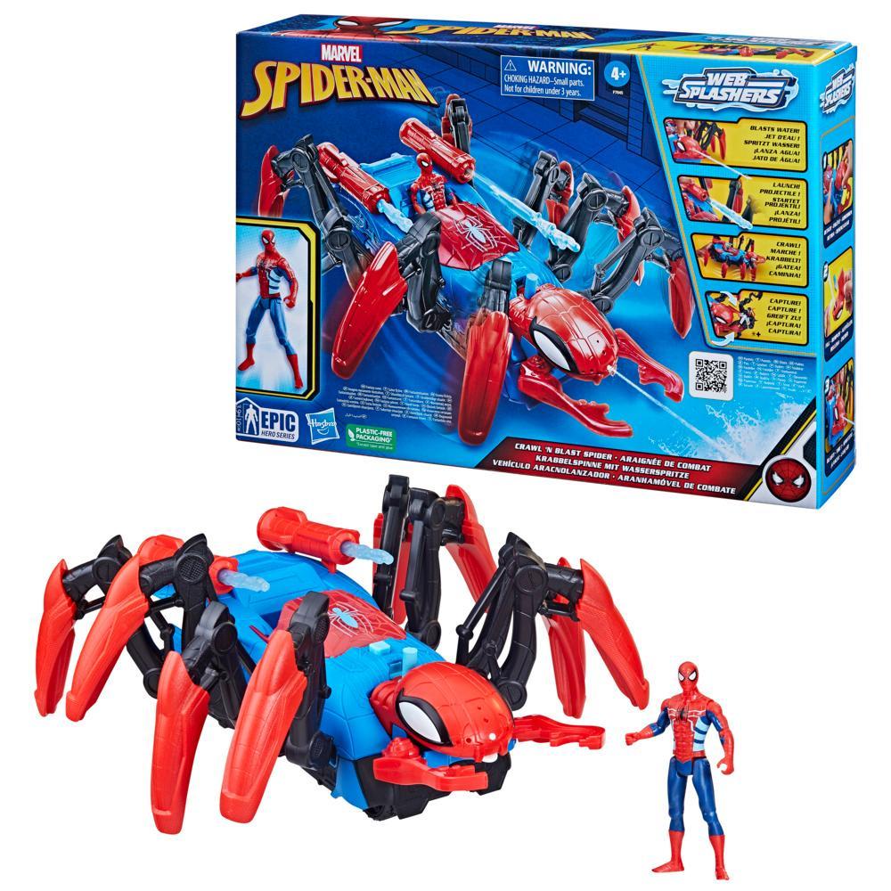 Figurine Spiderman 30 cm avec arachno-moto Hasbro en multicolore